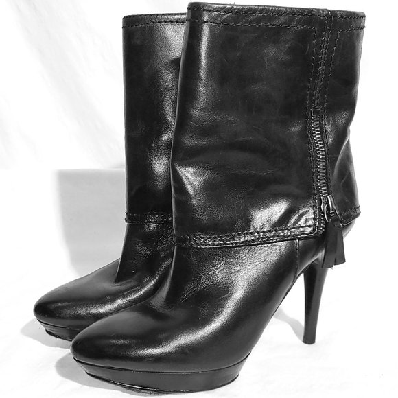 Nine West Shoes - Nine West black leather platform boots size 5 ½ M